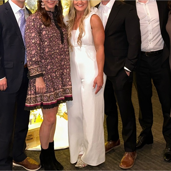 LOVINIA MESH BODICE JUMPSUIT WHITE | Sz Medium - Picture 5 of 6